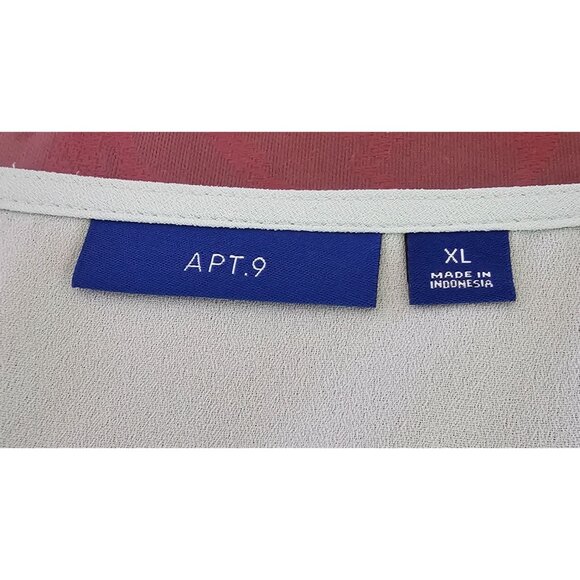 Apt 9 Button-Up Lt Green Blouse W/ V-Neck & Tie Sleeve Detail Sz XL Career Ofc - Picture 7 of 9